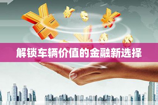 石台解锁车辆价值的金融新选择