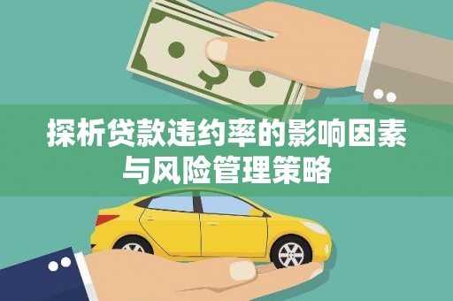 石台探析贷款违约率的影响因素与风险管理策略