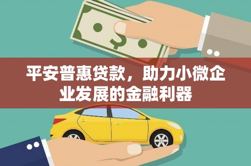 石台平安普惠贷款，助力小微企业发展的金融利器