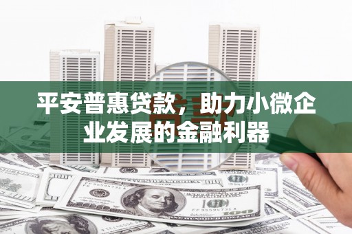 石台平安普惠贷款，助力小微企业发展的金融利器